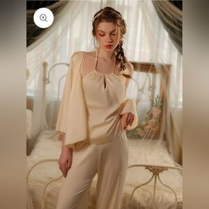 Sensual Satin/Silk Like Halter Neck Loungewear Size Small